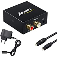 AMANKA Convertidor Digital a Analógico- DAC Audio Óptico Coaxial(RCA) Toslink SPDIF a Audio Estéreo R-L + Jack 3.5mm con…